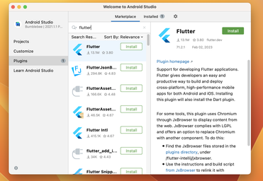 Install Flutter and Dart plugins in Android Studio - KindaCode