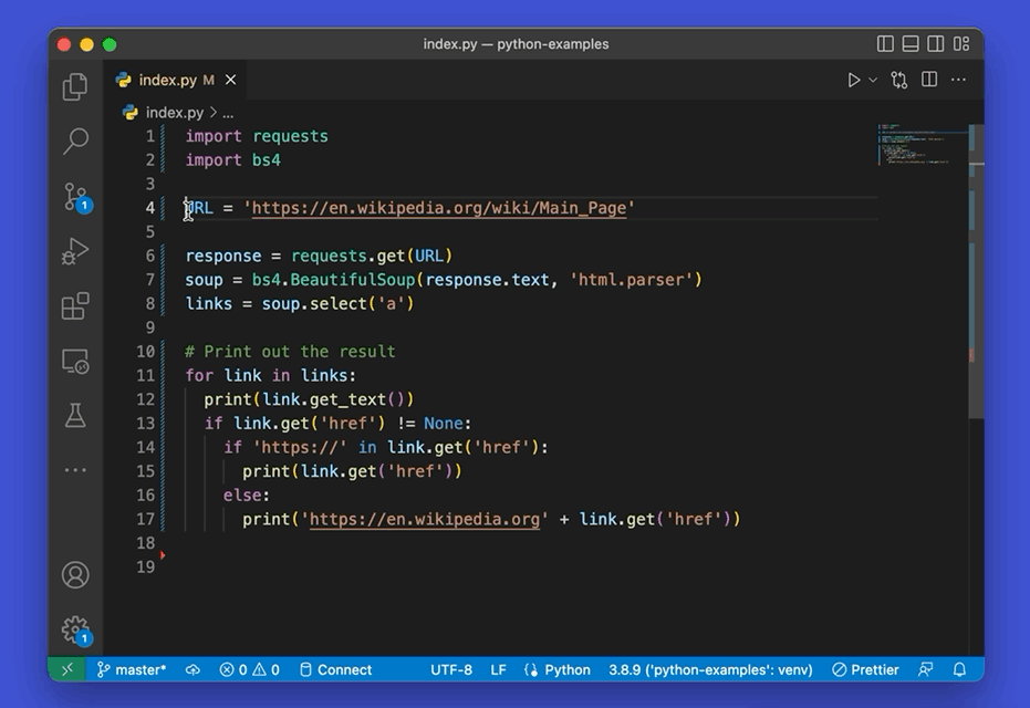 VS Code: How to comment out a block of Python code - KindaCode
