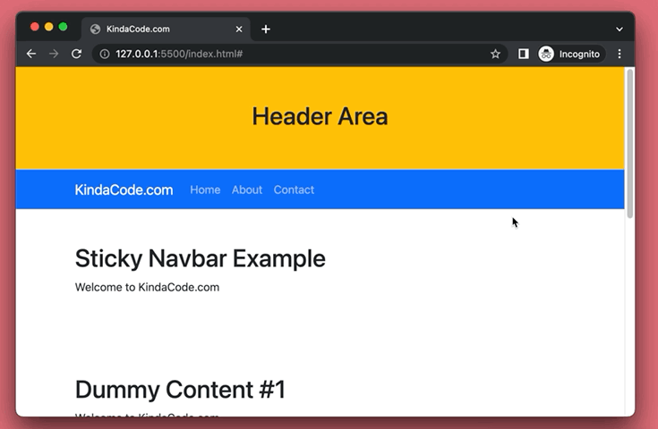 How to Create an Affix/Sticky Navbar with Bootstrap 5 - Kindacode